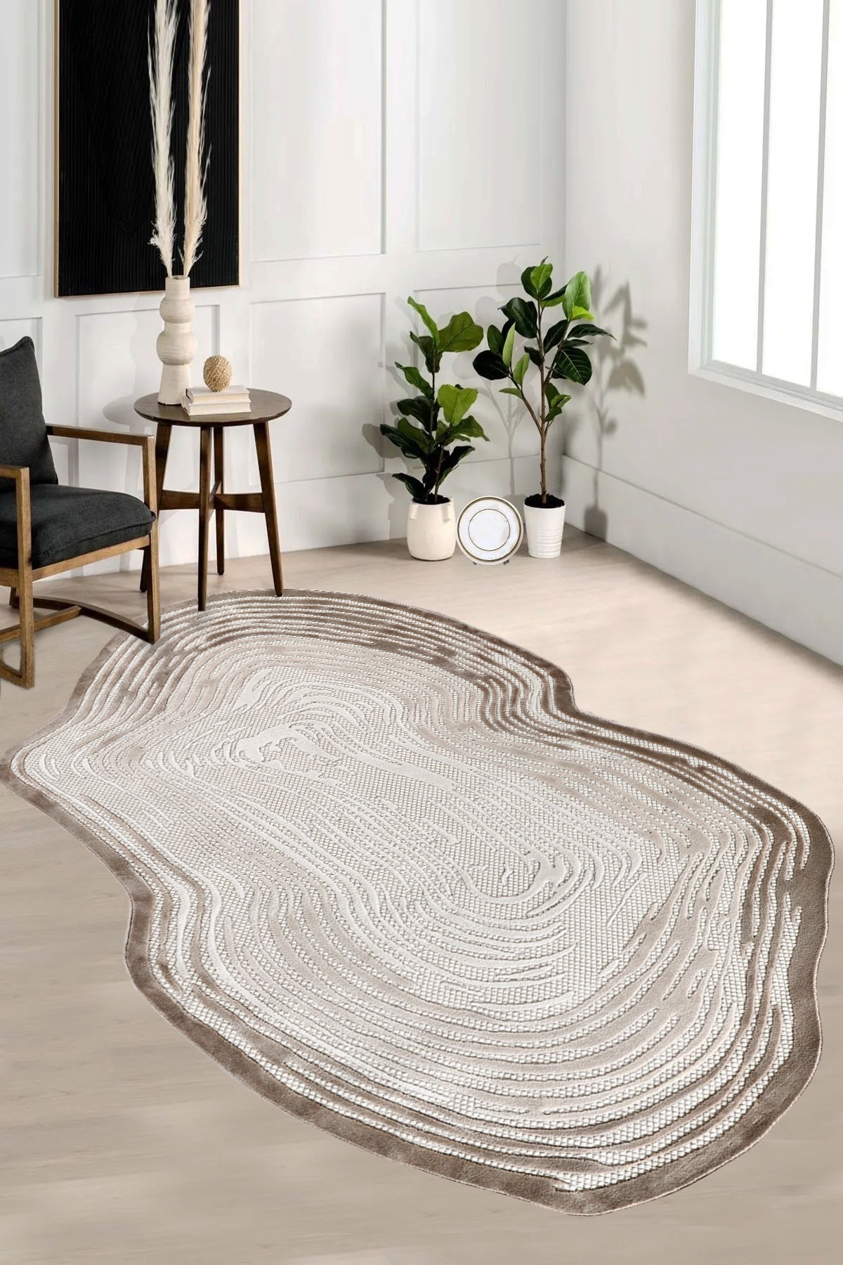 Amorf AR001 Krem Yumuşak Dokulu Makine Halısı