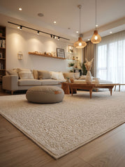 Deluxe DE004 Krem Uzun Ömürlü Yumuşak Dokulu Oturma Odası Mutfak Koridor Yatak Odası Salon Halısı Yolluk Halı