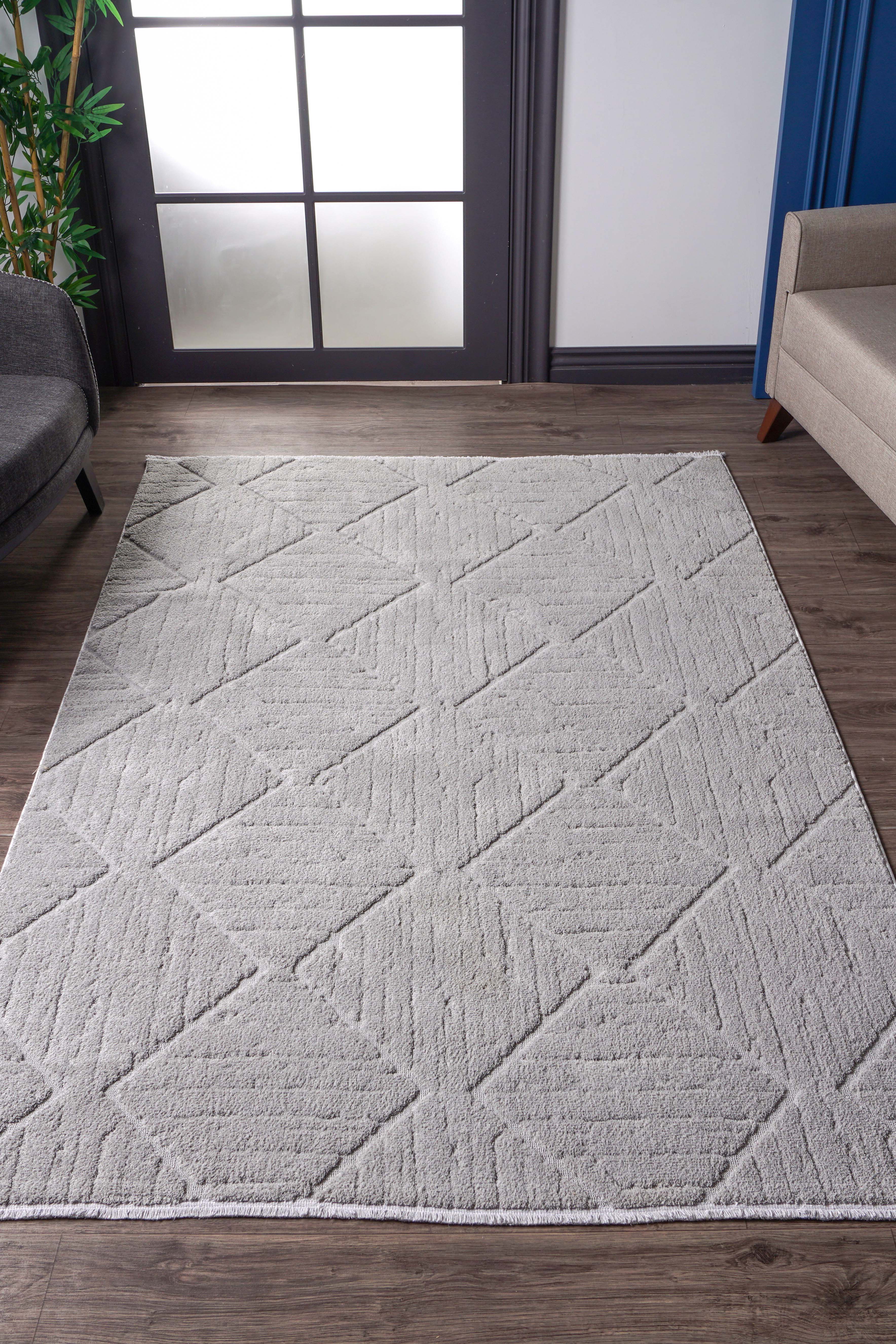 Jolly JL002 Gri Yumuşak Dokulu Halı Makine Halısı